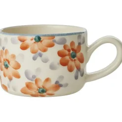 Cappuccino Cup Ceramic 20 cl, Orange Flowers