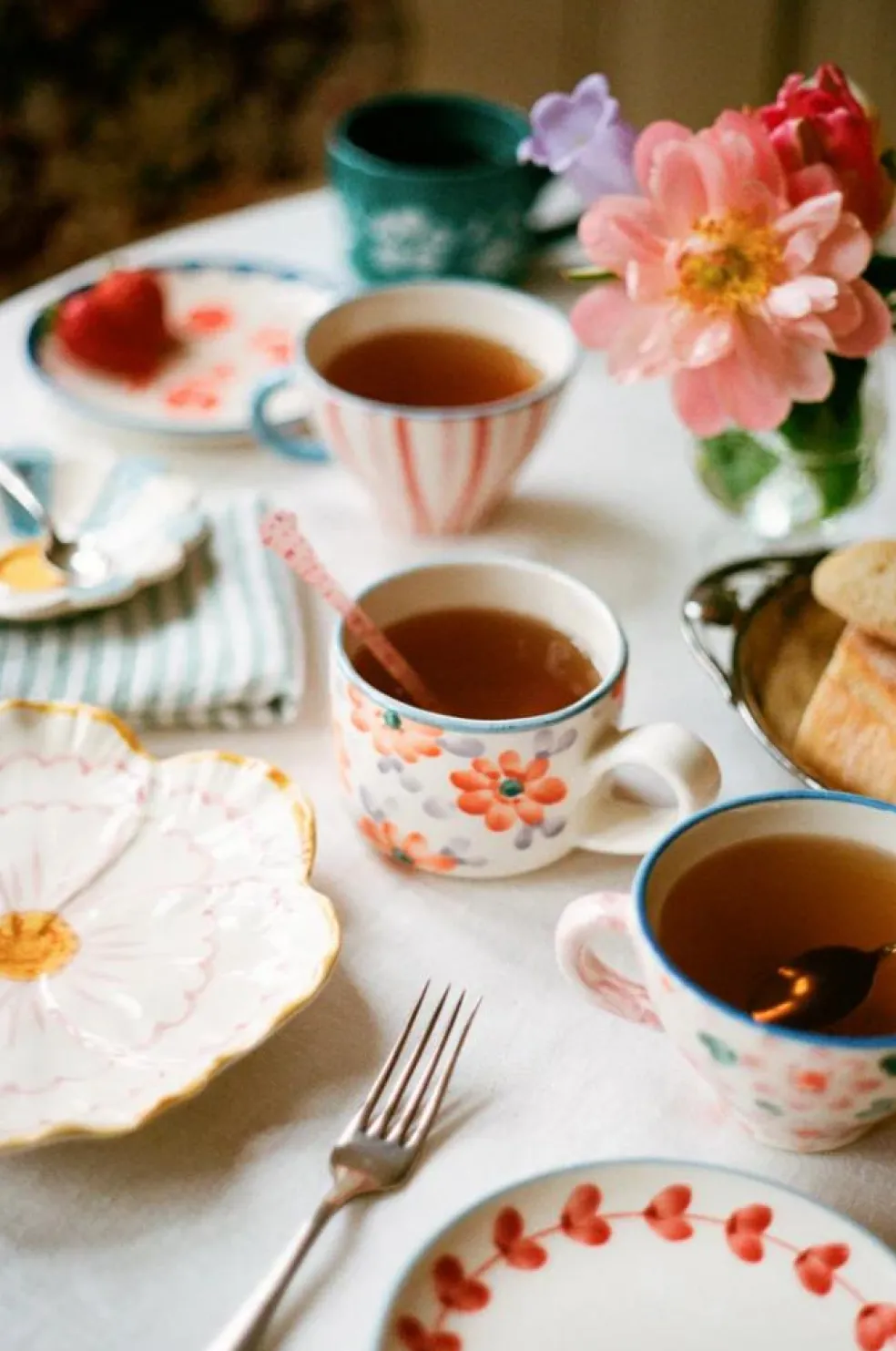 Cappuccino Cup Ceramic 20 cl, Orange Flowers