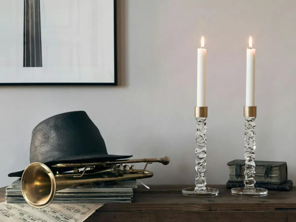 Carat Candle Holder H 24,2 cm, 2 pcs, Anthracite