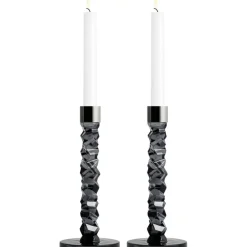 Carat Candle Holder H 24,2 cm, 2 pcs, Anthracite