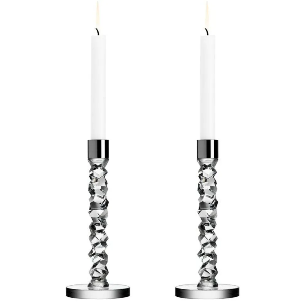 Carat Candle Holder H 24,2 cm, 2 pcs, Anthracite