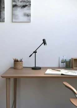 Cato Table Lamp, Matte Black