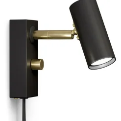 Cato Wall Lamp, Matte White / Brass
