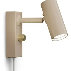 Cato Wall Lamp, Matte White / Brass