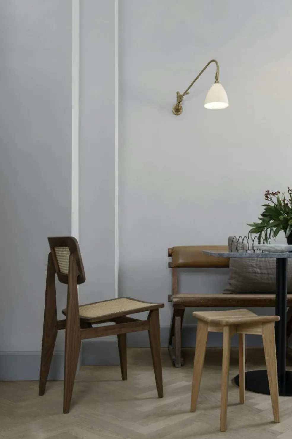 C-Chair Dining Chair, Black oak / Cane