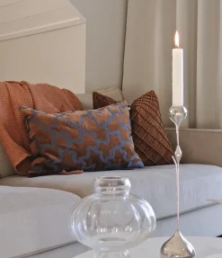 Chand Cushion Cover 40x60 cm, Cognac / Sea Blue