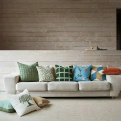 Check Cushion Cover 50x50 cm, Cactus Green / Aqua