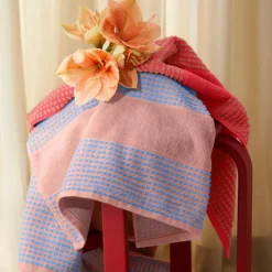 Check Towel 70x140 cm, Yellow / Pink