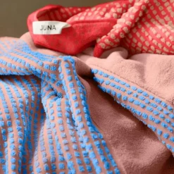 Check Towel 70x140 cm, Yellow / Pink