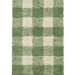 Checked Bathroom Rug 60x90 cm, Green