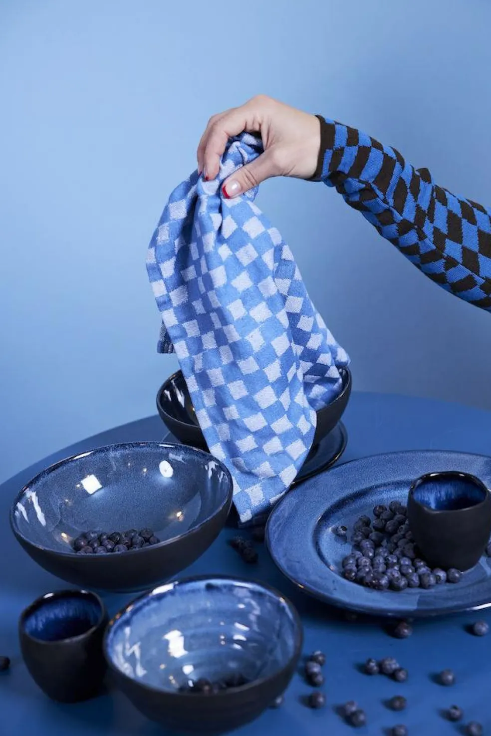 Checki Cloth Napkin Cotton 45x45 cm 2-pack, Blue