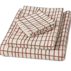 Checks Rust Bathroom Towel, 100x150 cm