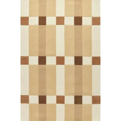 Checks Wool Rug Beige, 250x350 cm