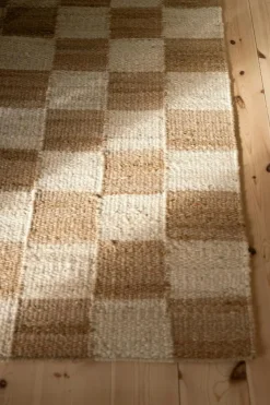 Chess Rug Natural Jute / Off-white, 180x270 cm