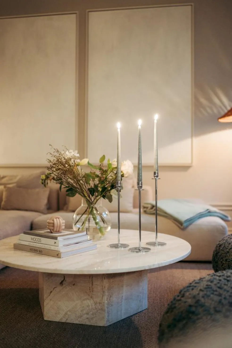 Chiaro Di Luna Candlestick Nickel-plated Brass, 40 cm