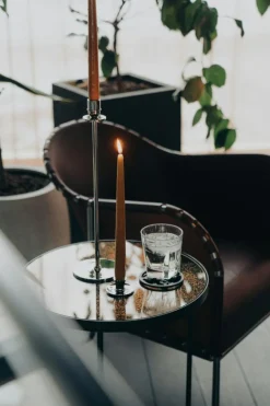 Chiaro Di Luna Candlestick Nickel-plated Brass, 40 cm