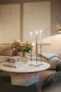 Chiaro Di Luna Candlestick Nickel-plated Brass, 40 cm