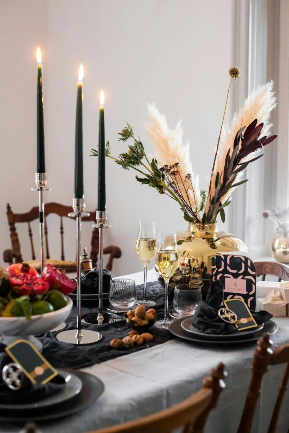 Chiaro Di Luna Candlestick Nickel-plated Brass, 40 cm