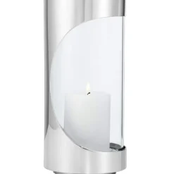 Chrome Contours Tea Light Holder Stainless Steel, 28 cm