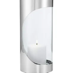 Chrome Contours Tea Light Holder Stainless Steel, 28 cm
