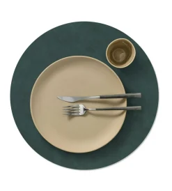 Circle XL Double Table Mat 1-pack, Dark Green/olive Green