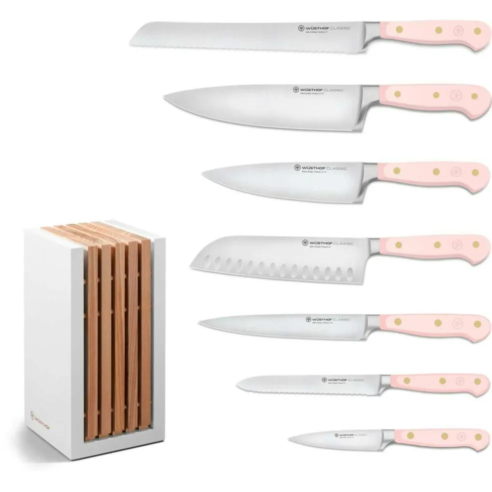 Classic Colour Knife Set With Knife Block 8 Pieces, Wild Blueberry