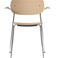 Co Chair Chromed Legs, Seat+ Back+ Arm Natural Oak