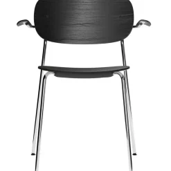 Co Chair Chromed Legs, Seat+ Back+ Arm Black Oak