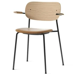 Co Dining Chair Black Steel w. Armrest, Dakar 0250/Natural Oak