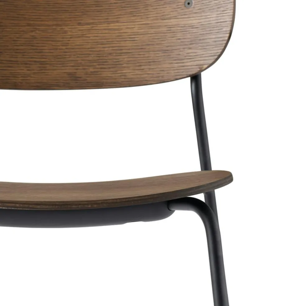 Co Dining Chair, Dark Stained Oak / Black Steel