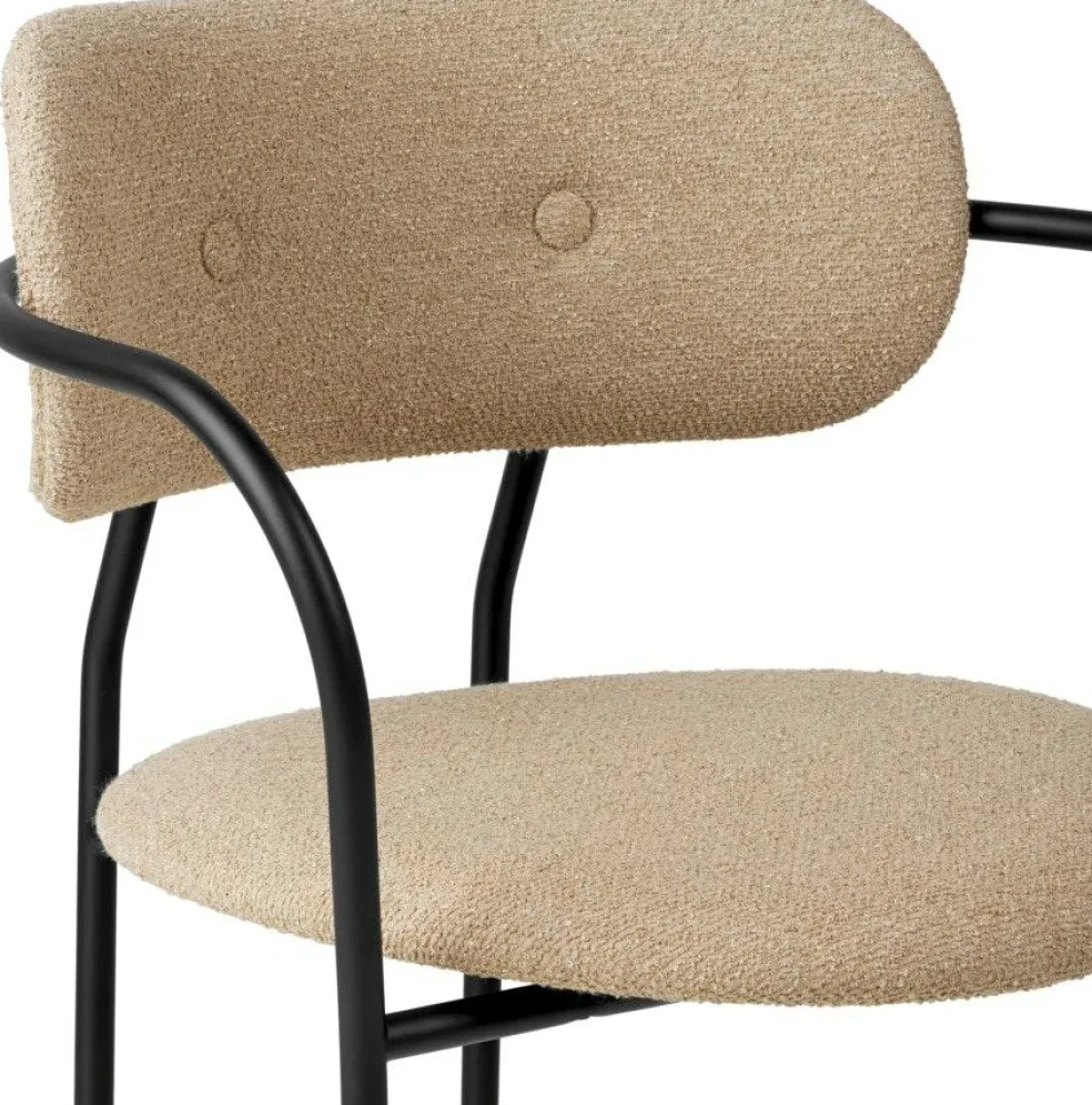 Coco Dining Chair Upholstered With Armrest, Around Bouclé 004