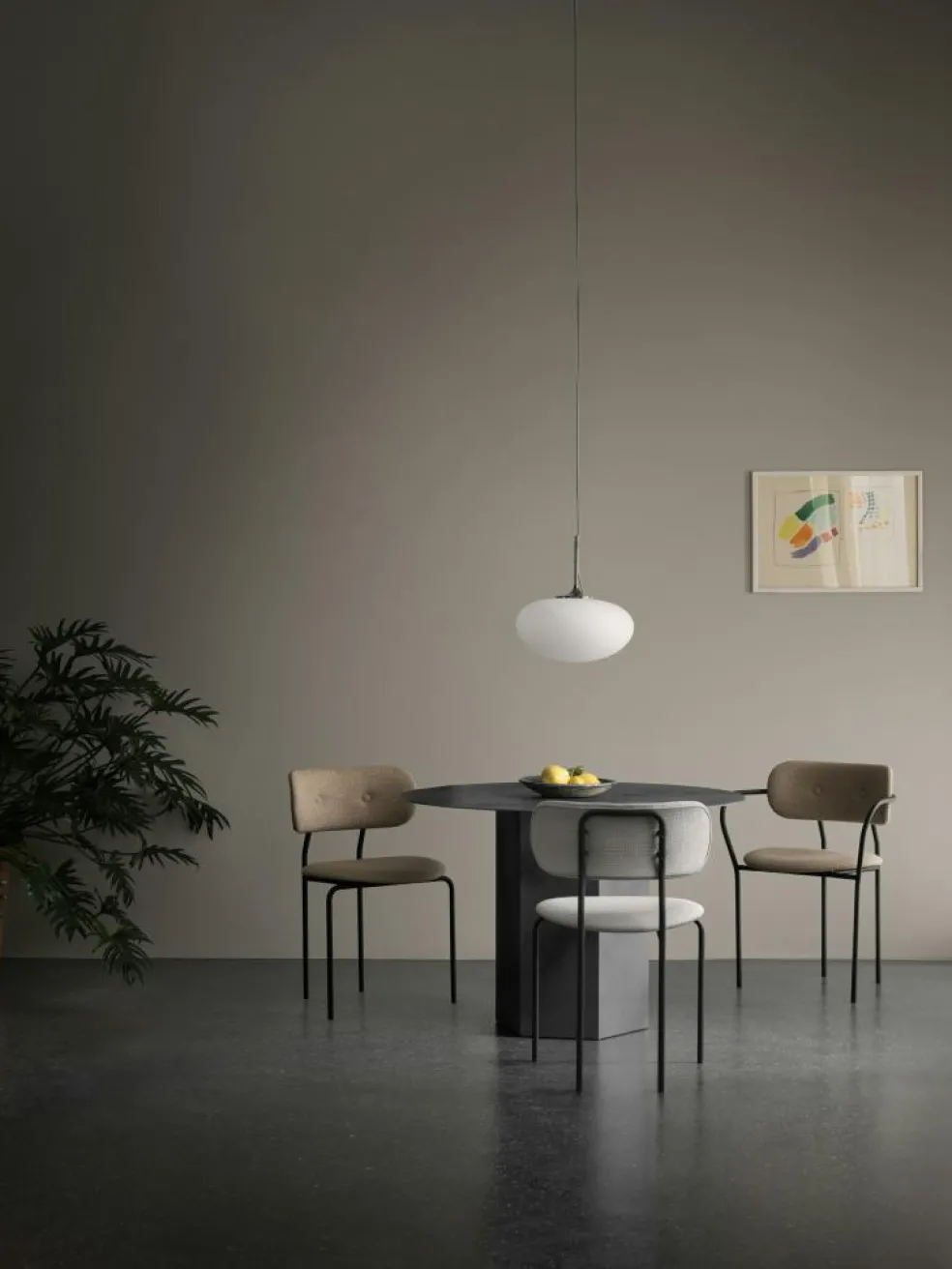 Coco Dining Chair Upholstered With Armrest, Around Bouclé 004