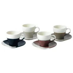 Coffee Studio Espresso Cups and Saucers, 4-pack