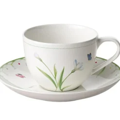 Colourful Spring Coffee Cup With Saucer