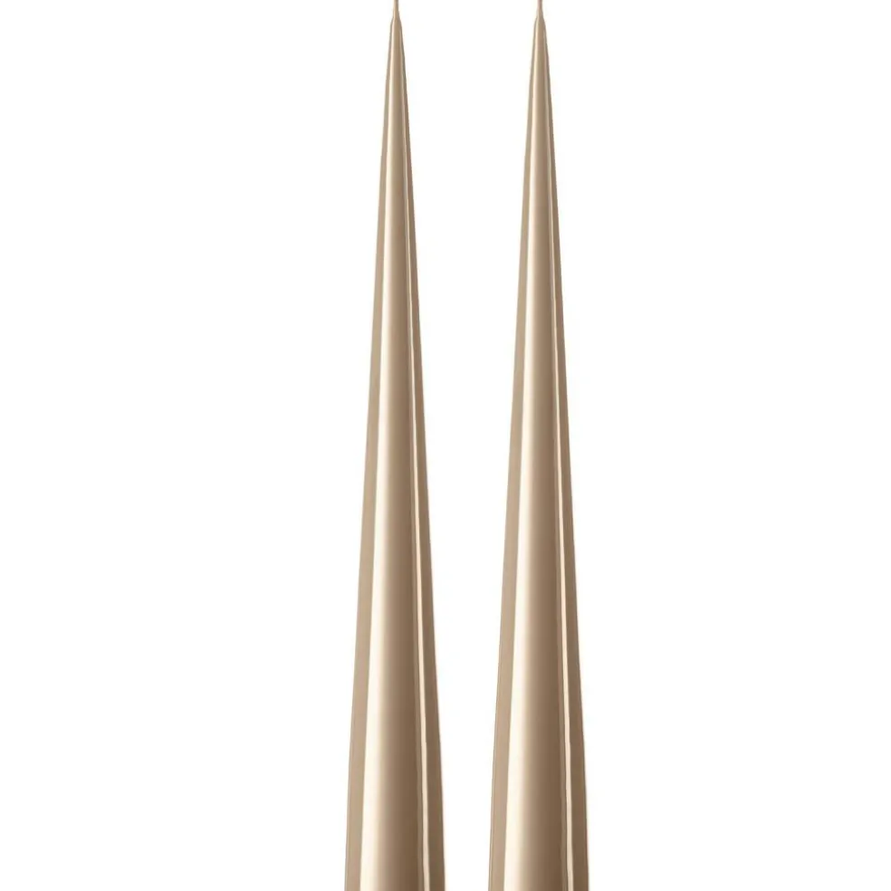 Cone Candles Lacquered 37 cm 2-pack, Eucalytus