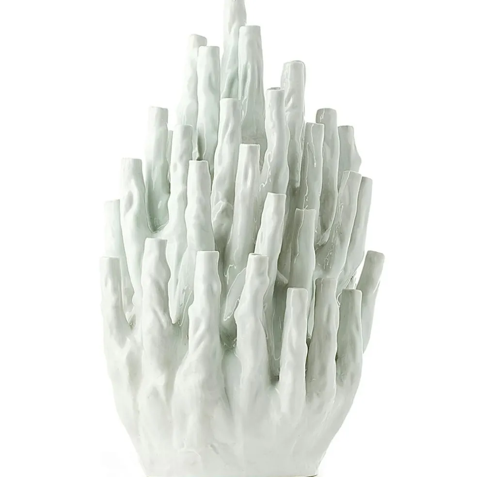 Coral 50-Tulips Vase, White