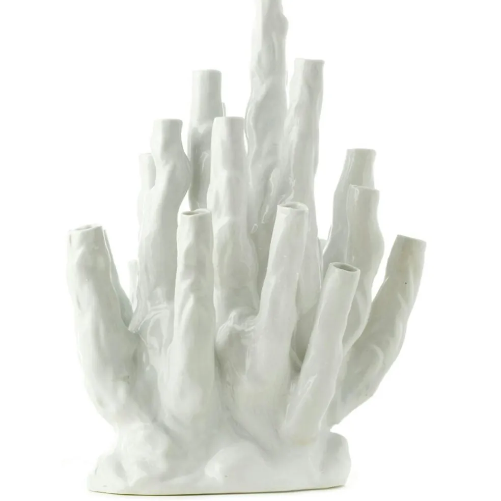Coral Vase 20-tulips, White