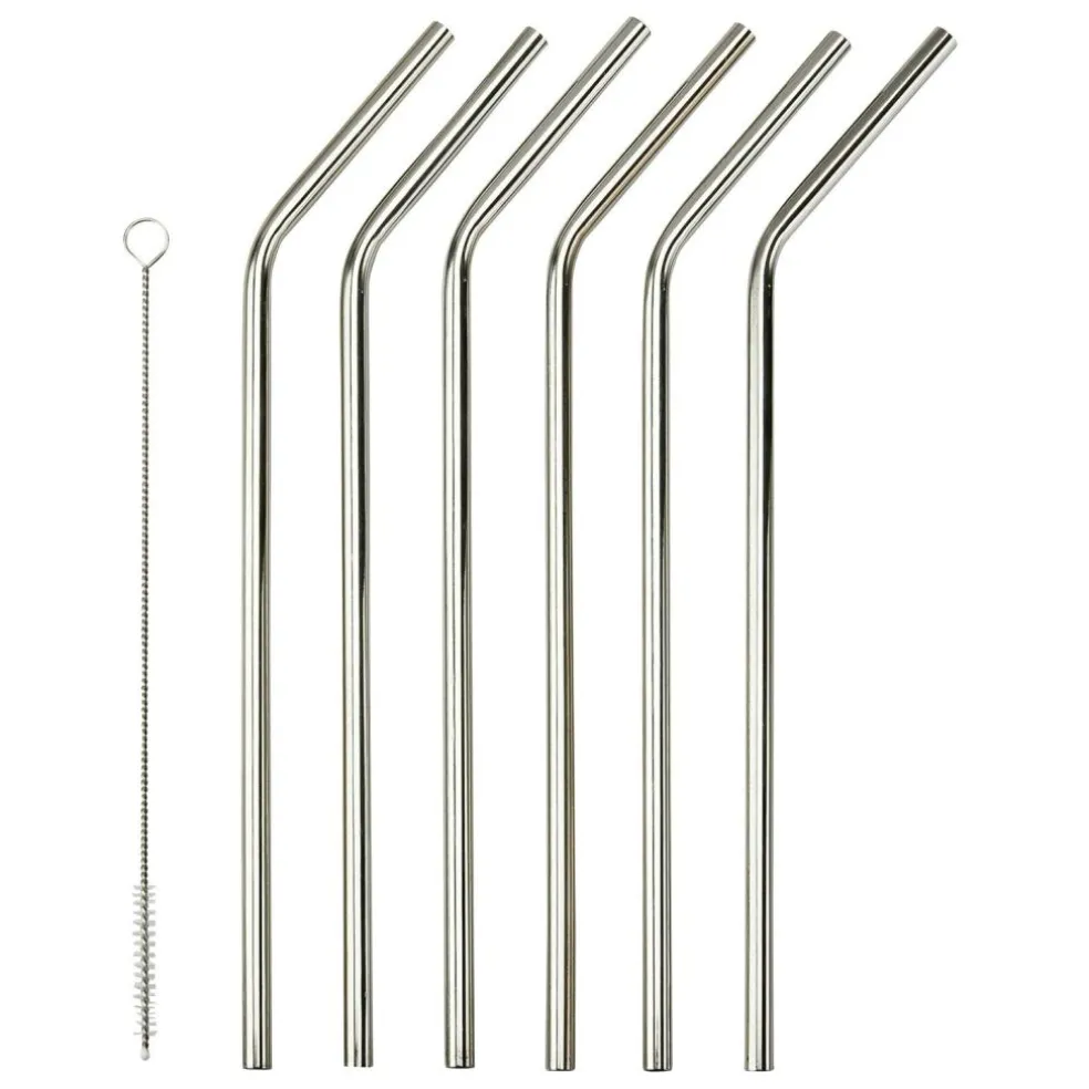 Corrigan Straw 6 Pcs, Stainless Steel