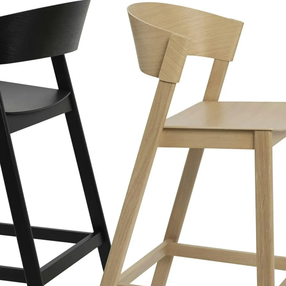 Cover Bar Chair With Backrest 75 cm, Oak / Cognac Leather