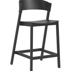 Cover Bar Chair With Backrest 75 cm, Oak / Cognac Leather