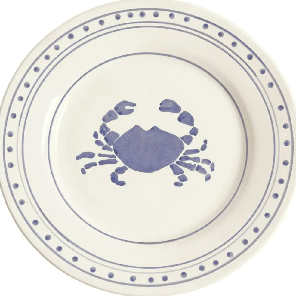 Crab Side Plate 22 cm, Blue