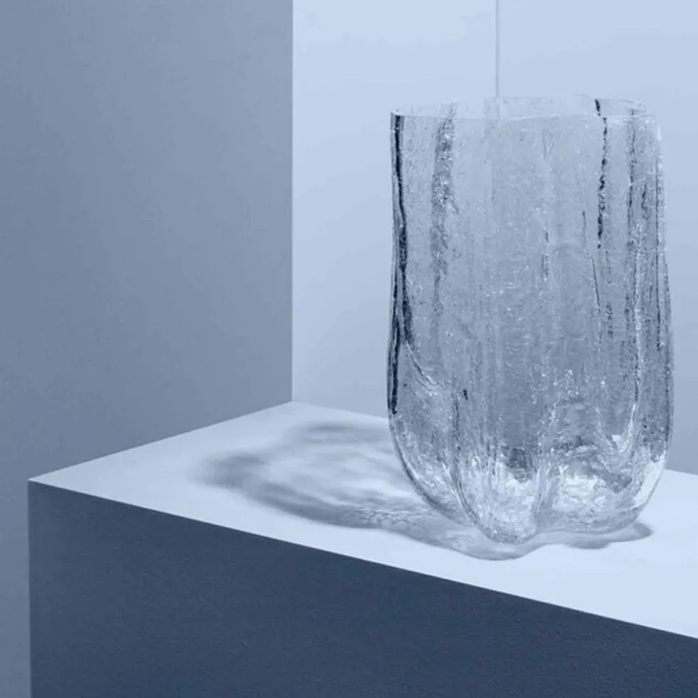Crackle Vase 37 cm, Clear