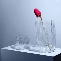 Crackle Vase 37 cm, Clear