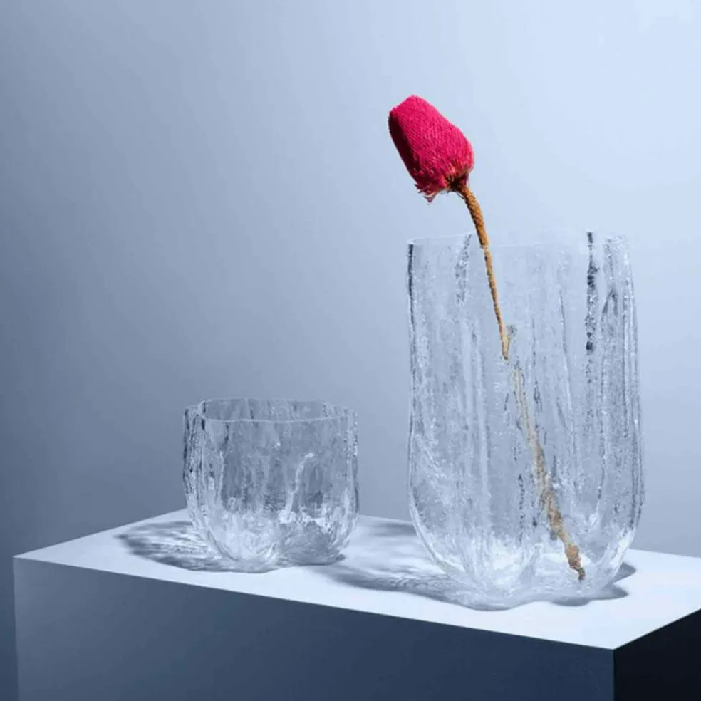 Crackle Vase 37 cm, Clear