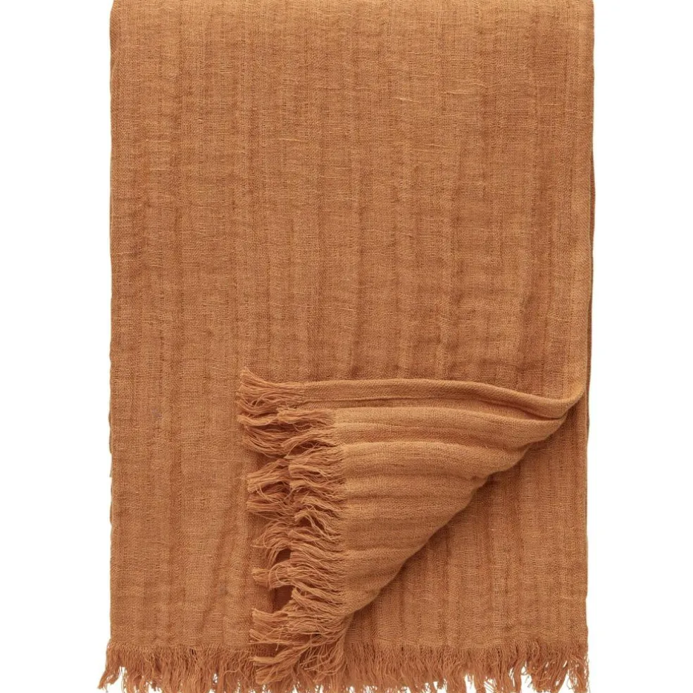 Crinkle Blanket 130x170 cm, Light Brown