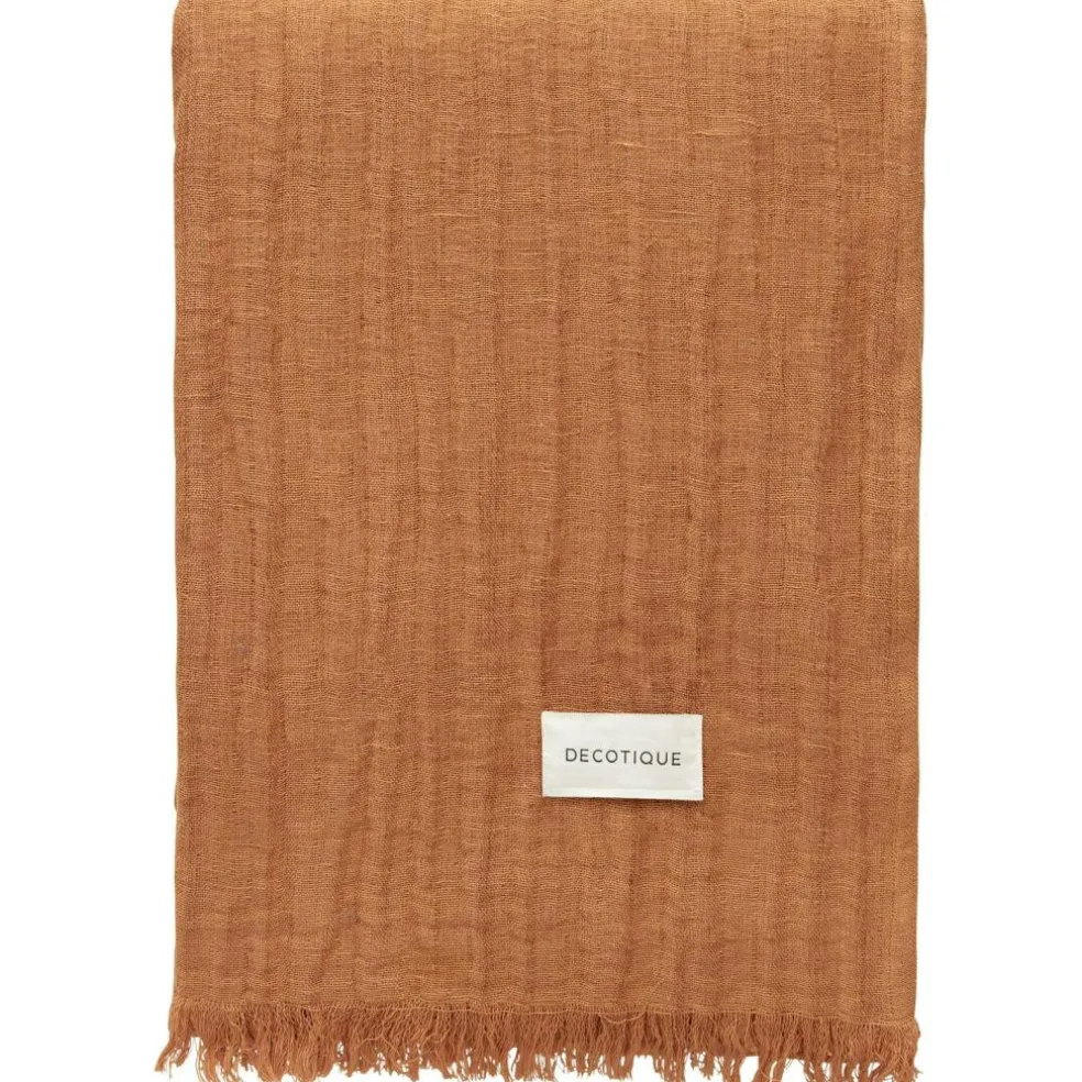 Crinkle Blanket 130x170 cm, Light Brown