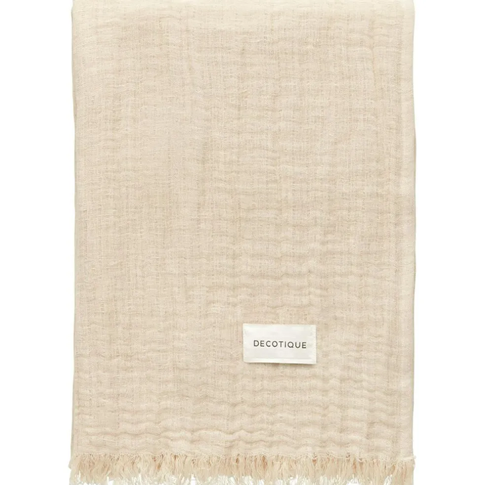 Crinkle Blanket 130x170 cm, Light Brown