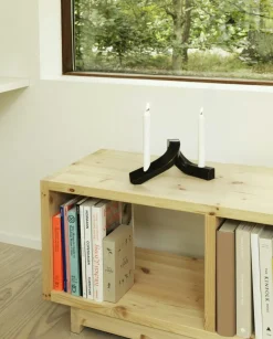 Crooked Two Candlestick, Bronze