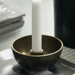 Crown Candle Holder Ø12.5 cm, Antique Brass