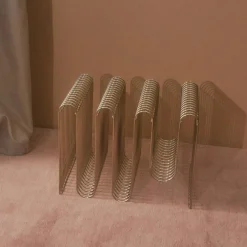 Curva Magazine Rack, Silver